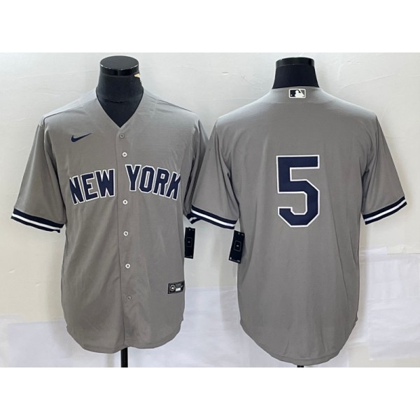 New York Yankees #5 Joe DiMaggio Grey Cool Base Stitched Jersey