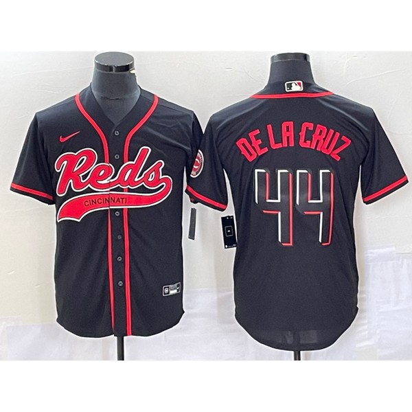 Cincinnati Reds #44 Elly De La Cruz Black Cool Base Stitched Jersey