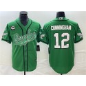 Philadelphia Eagles #12 Randall Cunningham Green With C Patch Cool Base Stitched Jersey