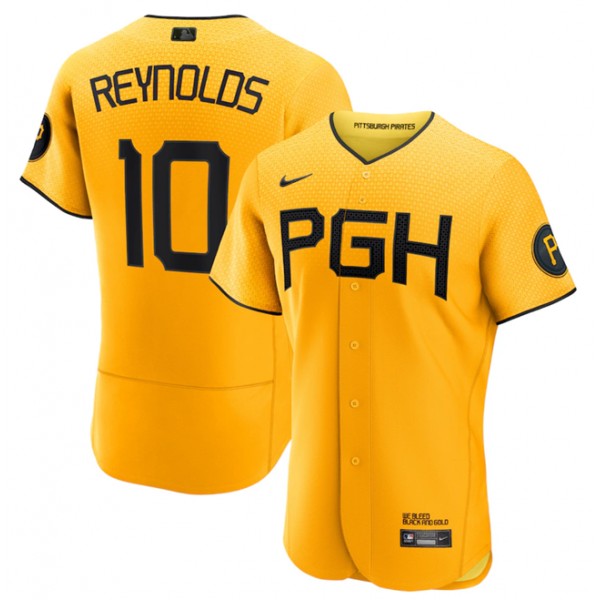 Pittsburgh Pirates Custom Gold 2023 City Connect Flex Base Stitched Jersey