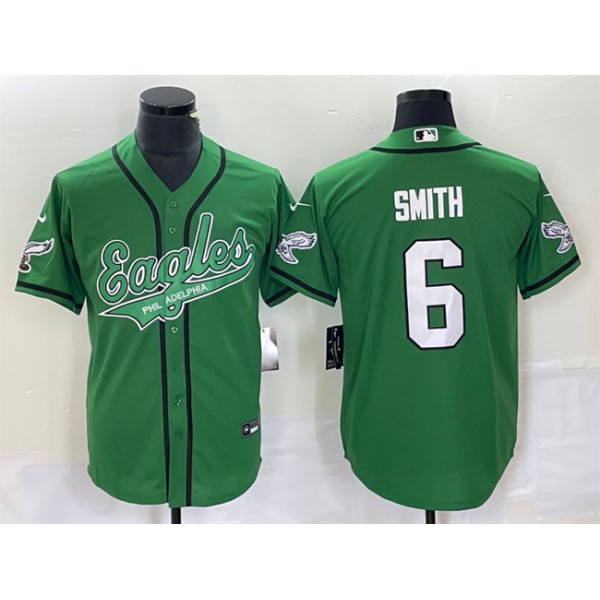 Philadelphia Eagles #6 DeVonta Smith Green Cool Base Stitched Jersey