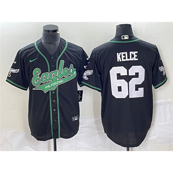 Philadelphia Eagles #62 Jason Kelce Black Cool Base Stitched Jersey