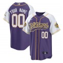 Minnesota Vikings Custom Purple White Cool Base Stitched Jersey
