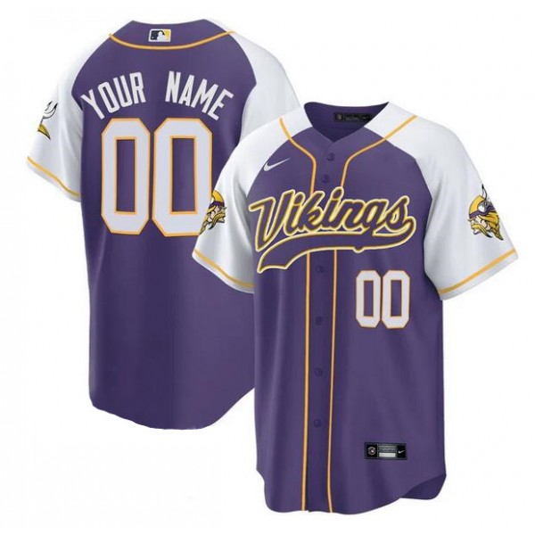 Minnesota Vikings Custom Purple White Cool Base Stitched Jersey