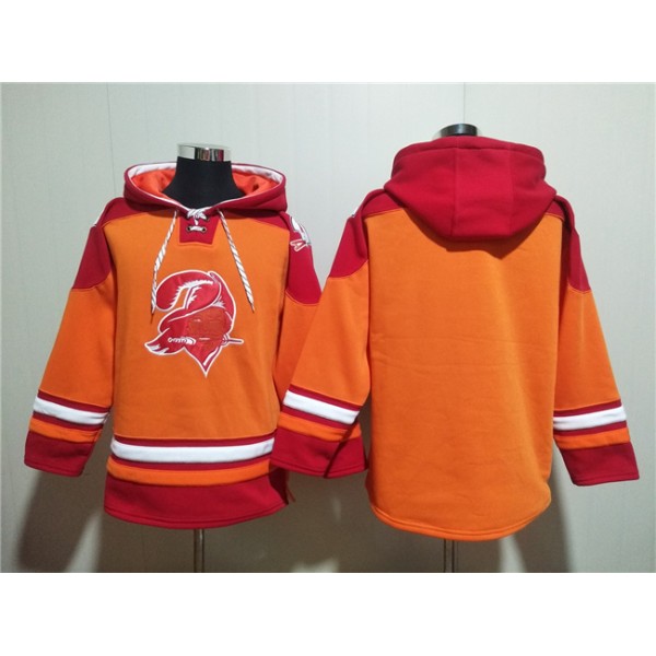 Tampa Bay Buccaneers Blank Orange Red Ageless Must-Have Lace-Up Pullover Hoodie