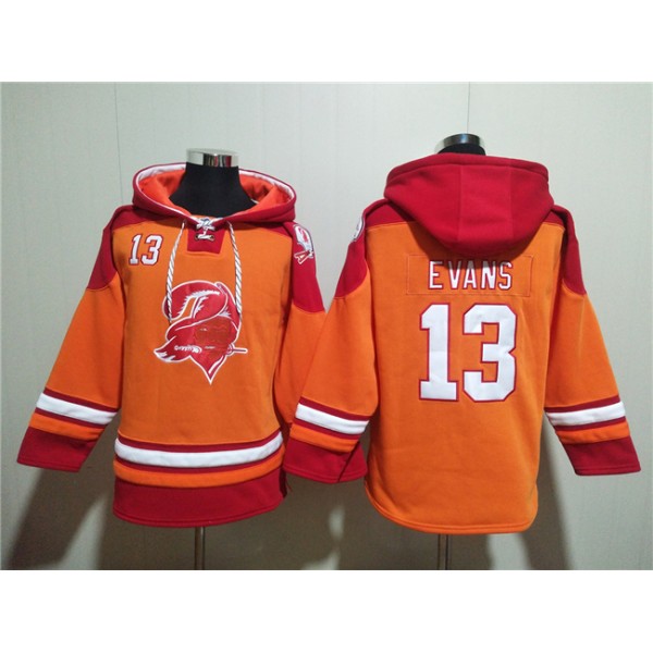 Tampa Bay Buccaneers #13 Mike Evans Orange Red Ageless Must-Have Lace-Up Pullover Hoodie