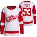 Detroit Red Wings #53 Moritz Seider White Stitched Jersey