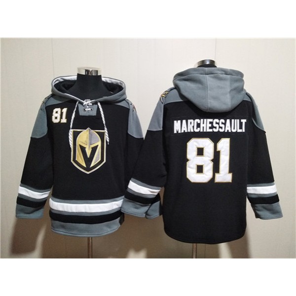 Vegas Golden Knights #81 Jonathan Marchessault Black Ageless Must-Have Lace-Up Pullover Hoodie