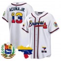 Atlanta Braves #13 Ronald Acu?a Jr. 2023 White With Patch Cool Base Stitched Jersey