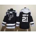 San Antonio Spurs #21 Tim Duncan Black Ageless Must-Have Lace-Up Pullover Hoodie
