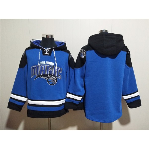 Orlando Magic Blank Blue Ageless Must-Have Lace-Up Pullover Hoodie