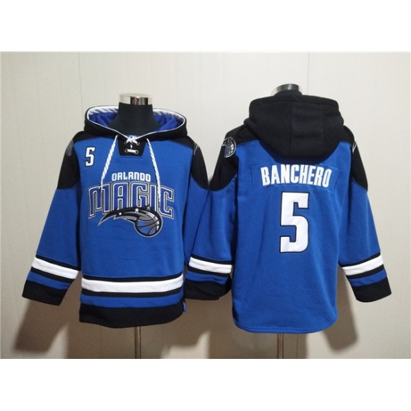 Orlando Magic #5 Paolo Banchero Blue Ageless Must-Have Lace-Up Pullover Hoodie