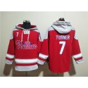 Philadelphia Phillies #7 Trea Turner Red Ageless Must-Have Lace-Up Pullover Hoodie
