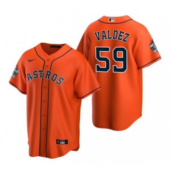 Houston Astros #59 Framber Valdez Orange Cool Base Stitched Jersey