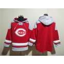 Cincinnati Reds Blank Red Ageless Must-Have Lace-Up Pullover Hoodie