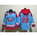 St.Louis Cardinals #28 Nolan Arenado Blue Ageless Must-Have Lace-Up Pullover Hoodie