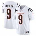 Cincinnati Bengals #9 Joe Burrow White With 4-Star C Patch Vapor Untouchable Limited Stitched Jersey