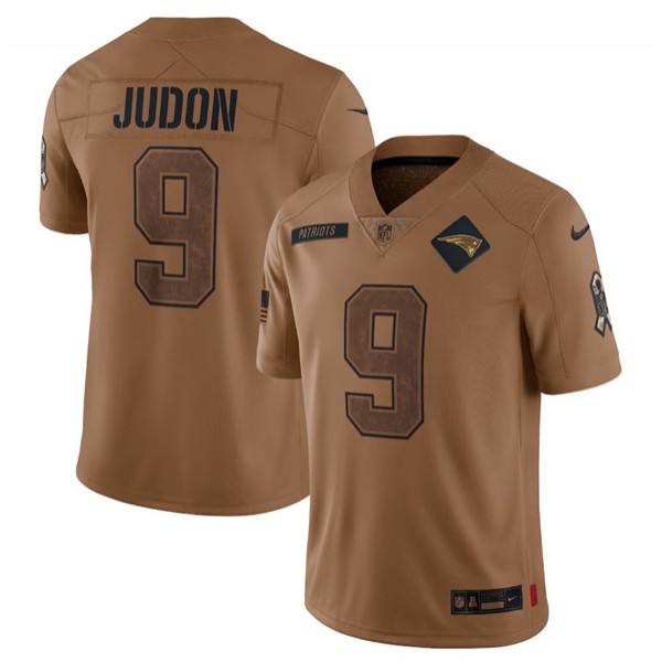 New England Patriots #9 Matthew Judon 2023 Brown Salute To Service Limited Stitched Jersey