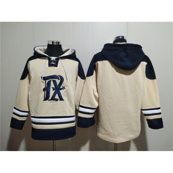 Texas Rangers Blank Cream Ageless Must-Have Lace-Up Pullover Hoodie
