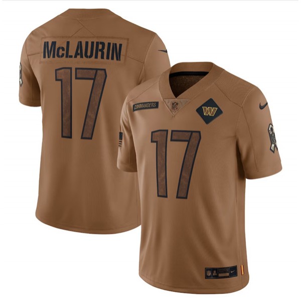 Washington Commanders #17 Terry McLaurin 2023 Brown Salute To Service Limited Stitched Jersey
