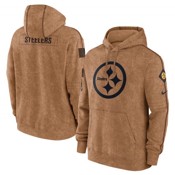 Pittsburgh Steelers 2023 Brown Salute To Service Pullover Hoodie