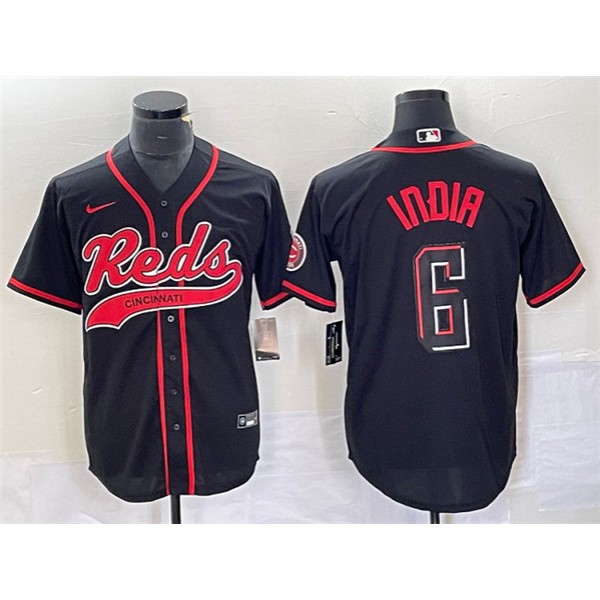 Cincinnati Reds #6 Jonathan India Black 2023 City Connect Cool Base Stitched Jersey