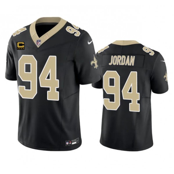 New Orleans Saints #94 Cameron Jordan Black 2023 F.U.S.E. With 4-Star C Patch Vapor Untouchable Limited Stitched Jersey
