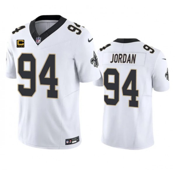 New Orleans Saints #94 Cameron Jordan White 2023 F.U.S.E. With 4-Star C Patch Vapor Untouchable Limited Stitched Jersey