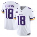 Minnesota Vikings #18 Justin Jefferson White 2023 F.U.S.E. With 1-Star C Patch Vapor Untouchable Limited Stitched Jersey