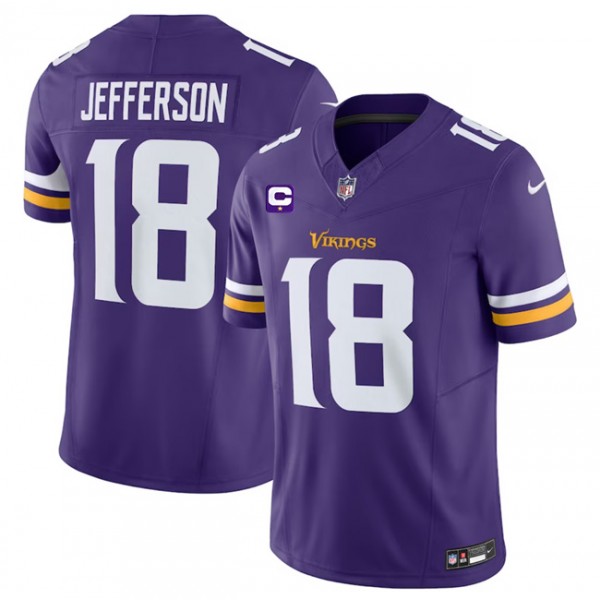 Minnesota Vikings #18 Justin Jefferson Purple 2023 F.U.S.E. With 1-Star C Patch Vapor Untouchable Limited Stitched Jersey