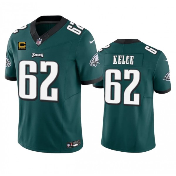 Philadelphia Eagles #62 Jason Kelce Green 2023 F.U.S.E. With 4-Star C Patch Vapor Untouchable Limited Stitched Jersey