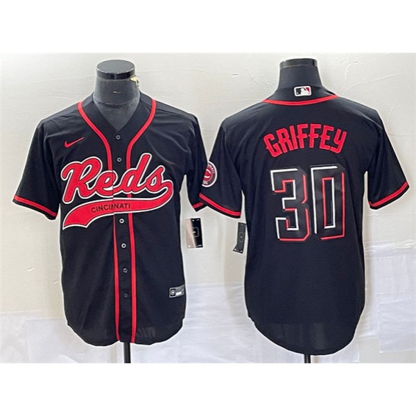 Cincinnati Reds #30 Ken Griffey Jr. Black 2023 City Connect Cool Base Stitched Jersey