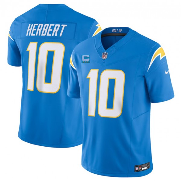 Los Angeles Chargers #10 Justin Herbert Light Blue 2023 F.U.S.E. With 3-Star C Patch Vapor Untouchable Limited Stitched Jersey