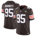 Cleveland Browns #95 Myles Garrett Brown 2023 F.U.S.E. With 4-Star C Patch And Jim Brown Memorial Patch Vapor Untouchable Limited Stitched Jersey