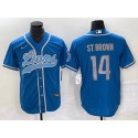 Detroit Lions #14 Amon-Ra St. Brown Blue Cool Base Stitched Jersey