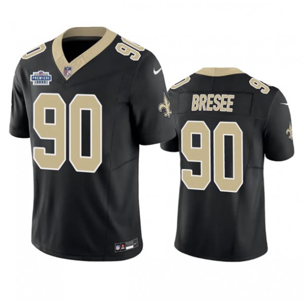 New Orleans Saints #90 Bryan Bresee Black 2023 F.U.S.E. Prem1ere Patch Vapor Untouchable Limited Stitched Jersey