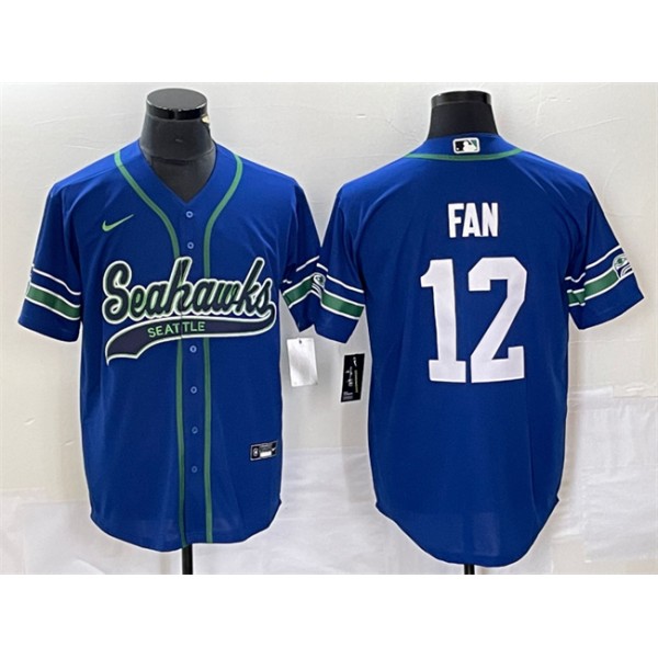 Seattle Seahawks #12 Fan Royal Throwback Cool Base Stitched Jersey