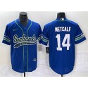 Seattle Seahawks #14 DK Metcalf Royal Throwback Cool Base Stitched Jersey