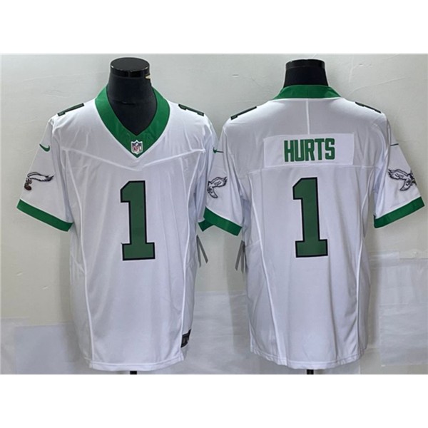 Philadelphia Eagles #1 Jalen Hurts White 2023 F.U.S.E. Vapor Untouchable Stitched Jersey