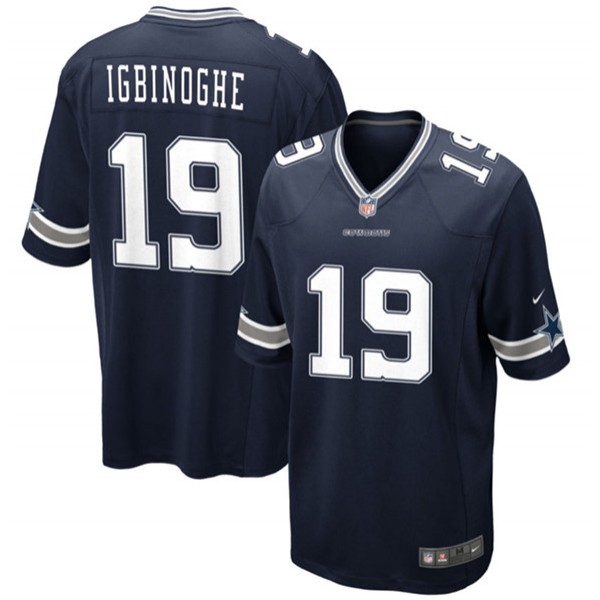 Dallas Cowboys #19 Noah Igbinoghene Navy Stitched Game Jersey