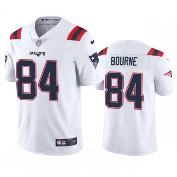 New England Patriots #84 Kendrick Bourne White Vapor Untouchable Stitched Jersey