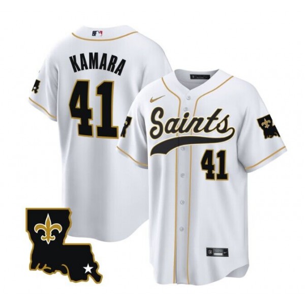 New Orleans Saints #41 Alvin Kamara White 1987 Legacy Cool Base Stitched Jersey