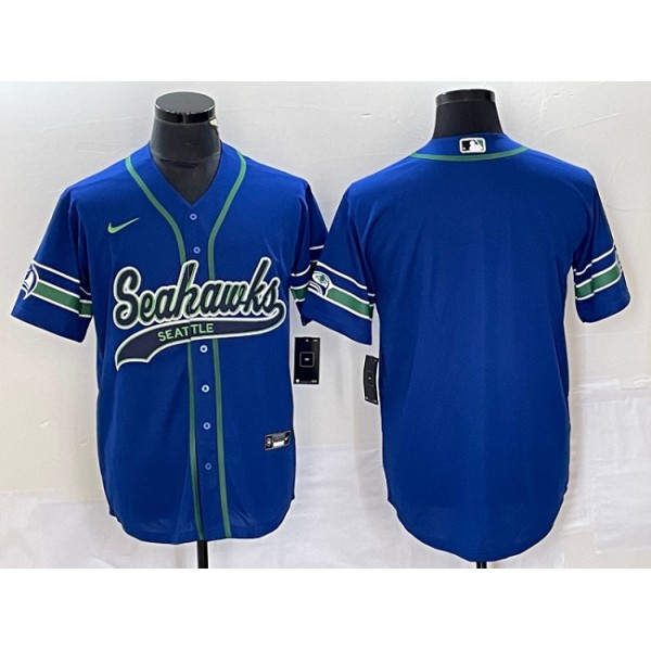 Seattle Seahawks Royal Throwback Cool Base Stitched Jersey