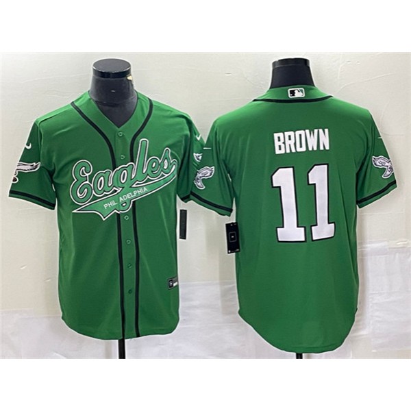 Philadelphia Eagles #11 A. J. Brown Green Cool Base Stitched Jersey