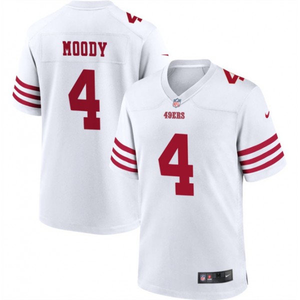 San Francisco 49ers #4 Jake Moody White Stitched Game Jersey