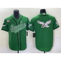 Philadelphia Eagles Green Team Big Logo With C Patch Cool Base Stitched Jersey