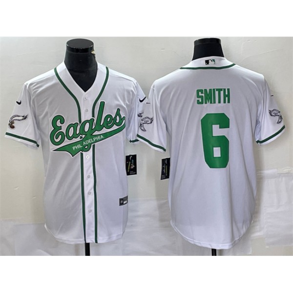 Philadelphia Eagles #6 DeVonta Smith White Cool Base Stitched Jersey