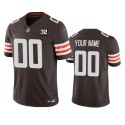 Cleveland Browns Custom Brown 2023 F.U.S.E. With Jim Brown Memorial Patch Vapor Untouchable Limited Stitched Jersey
