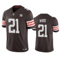 Cleveland Browns #21 Denzel Ward Brown 2023 F.U.S.E. With Jim Brown Memorial Patch Vapor Untouchable Limited Stitched Jersey