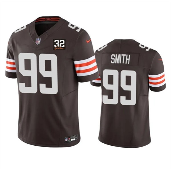 Cleveland Browns #99 Za'Darius Smith Brown 2023 F.U.S.E. With Jim Brown Memorial Patch Vapor Untouchable Limited Stitched Jersey